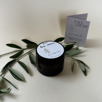 Face cream with instruction card