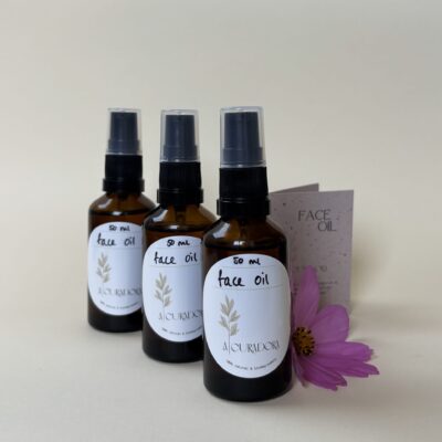three face oils with product description